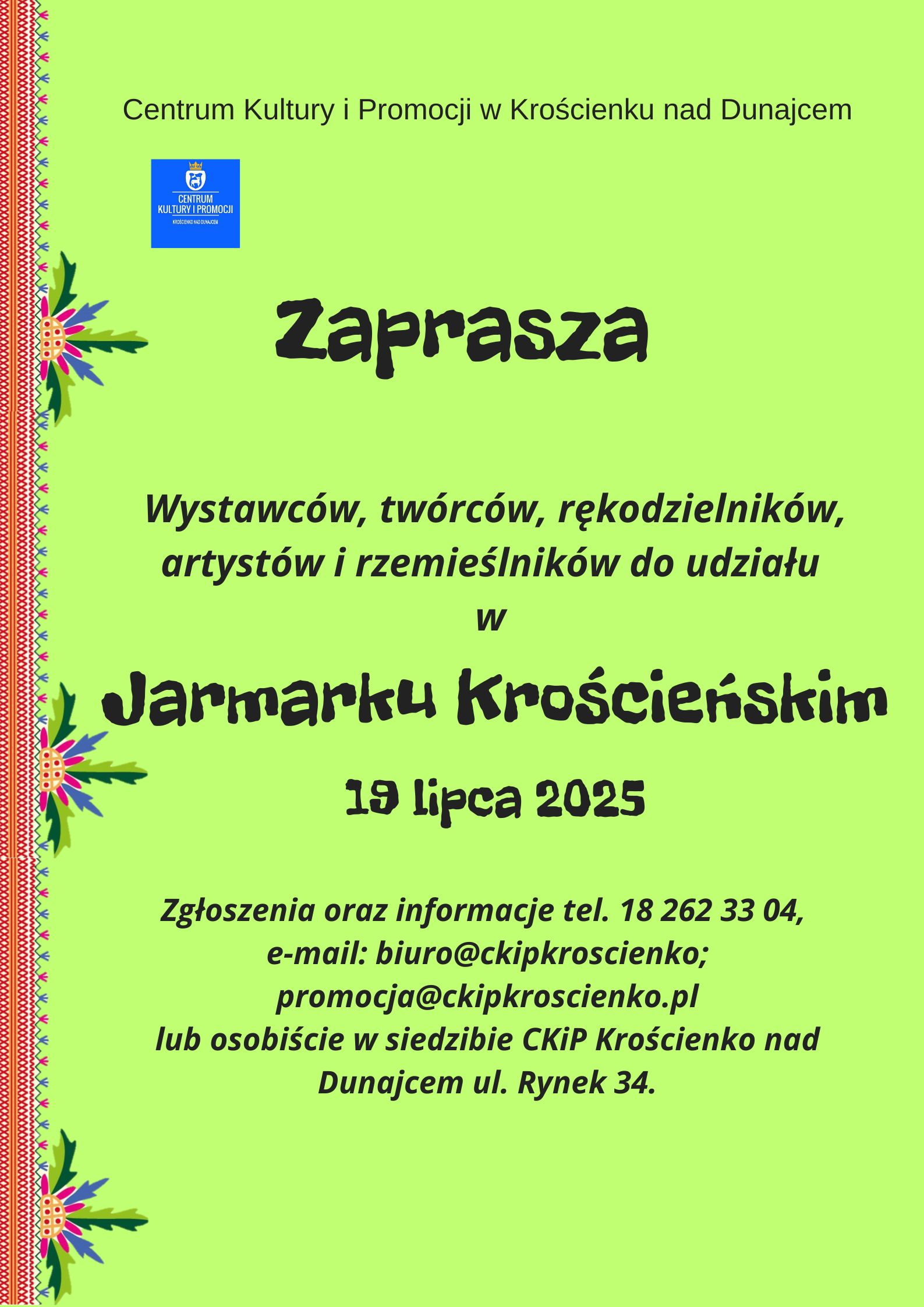 jarmark zaproszenie 19 lipca